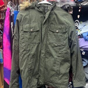 Men's Green Parka Jacket